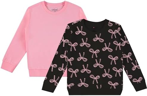 2-Pack Girls Fleece Crewneck Sweatshirts