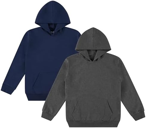 2-Pack Hoodie Fleece Pullover Sweatshirts with Kangaroo Pocket
