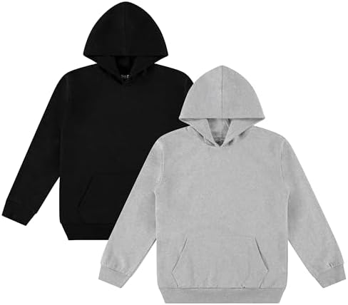 2-Pack Hoodie Fleece Pullover Sweatshirts with Kangaroo Pocket