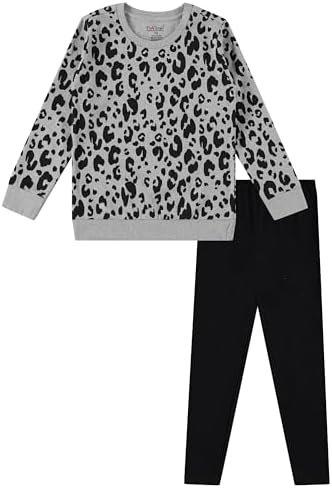 2-Piece Fleece Crewneck Sweatshirt and Legging Set